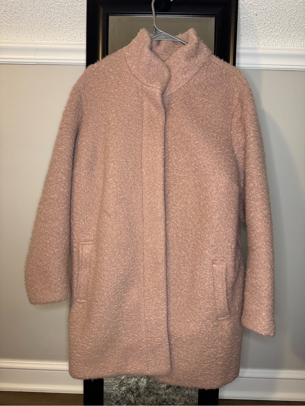 Plus Size Old Navy Pink Fuzzy Funnel Neck Coat 2X